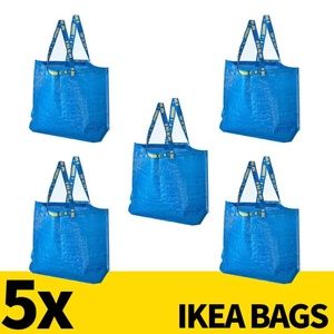 LOT OF 5 Ikea Bags Large 36L Nylon Tote Shopping